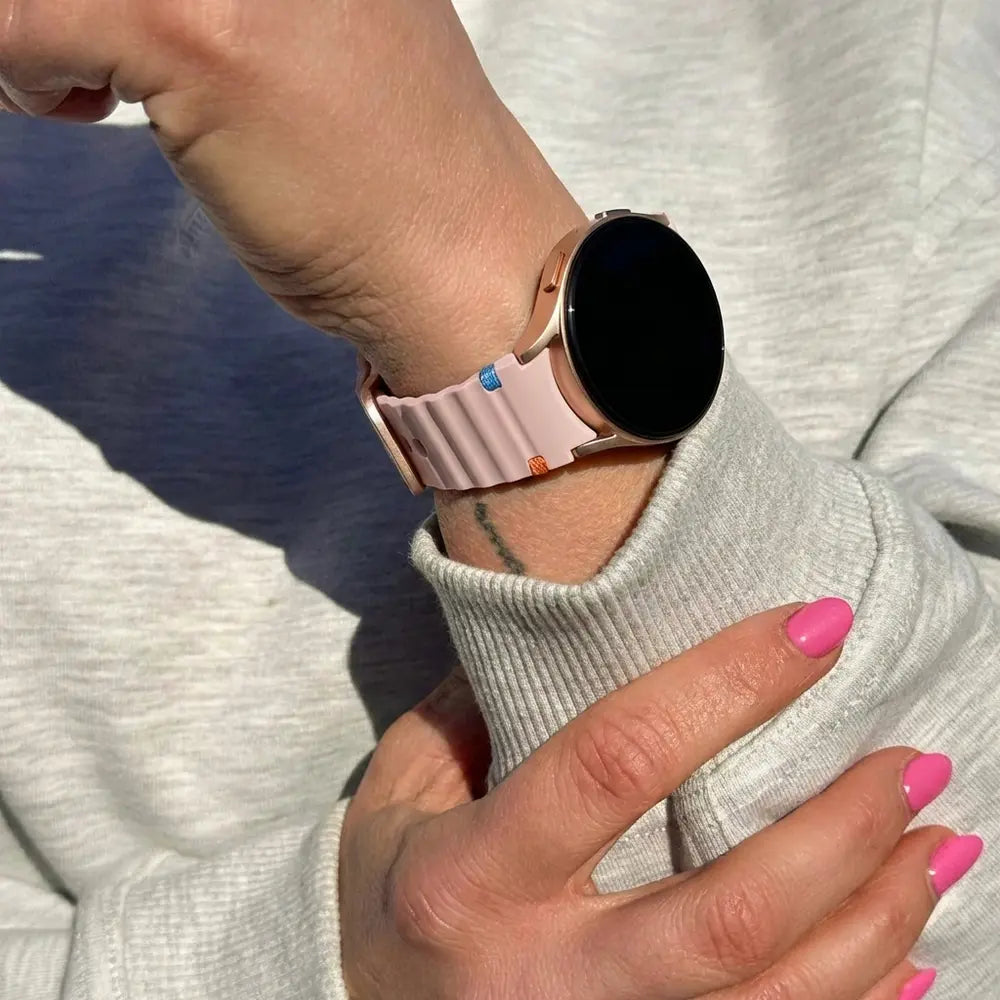 Bandz Samsung Galaxy Watch 4 Classic 42mm Wave Strap 'Easy Fit' (Light Pink)