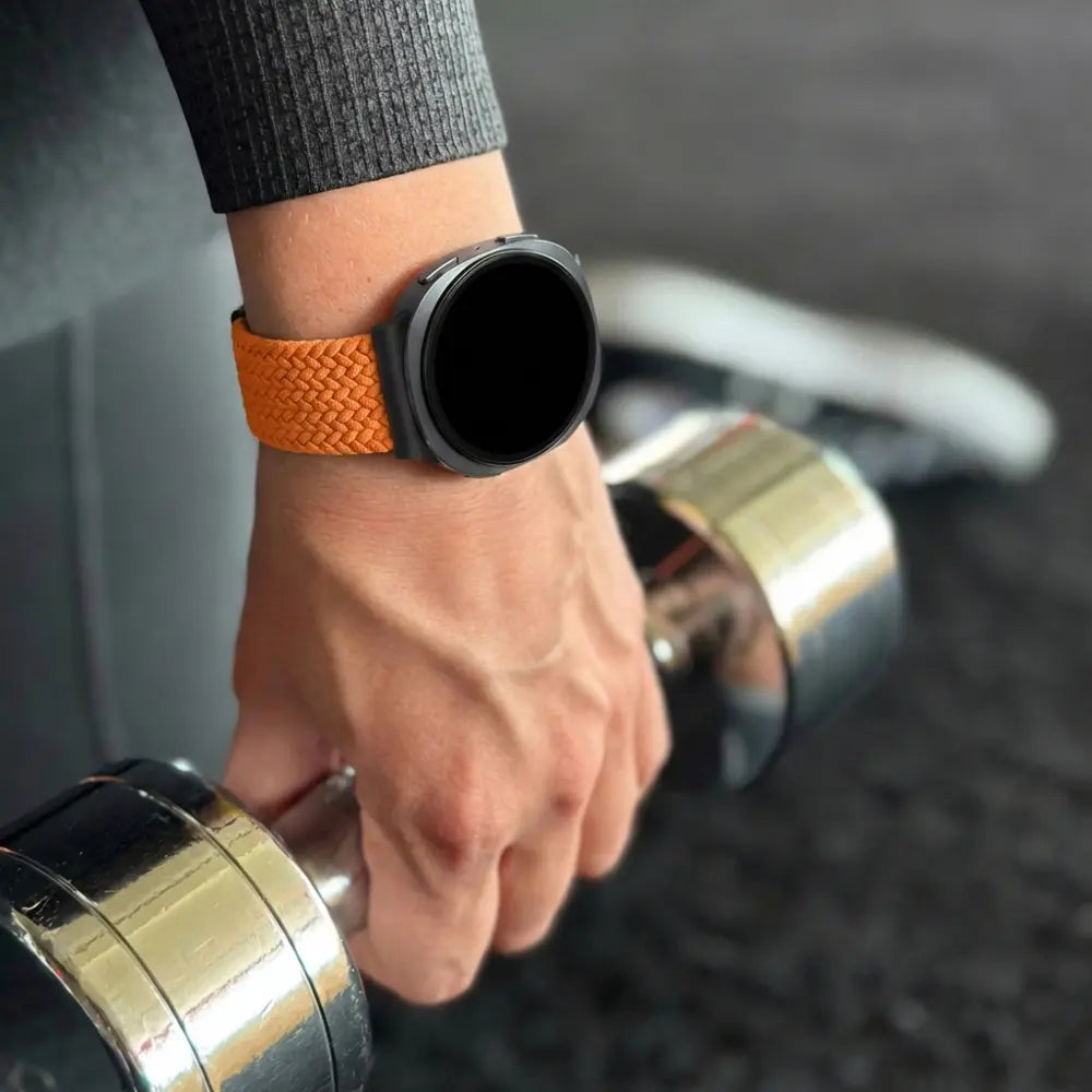 Bandz Samsung Galaxy Watch 8 Classic magnetisch geweven bandje (oranje)