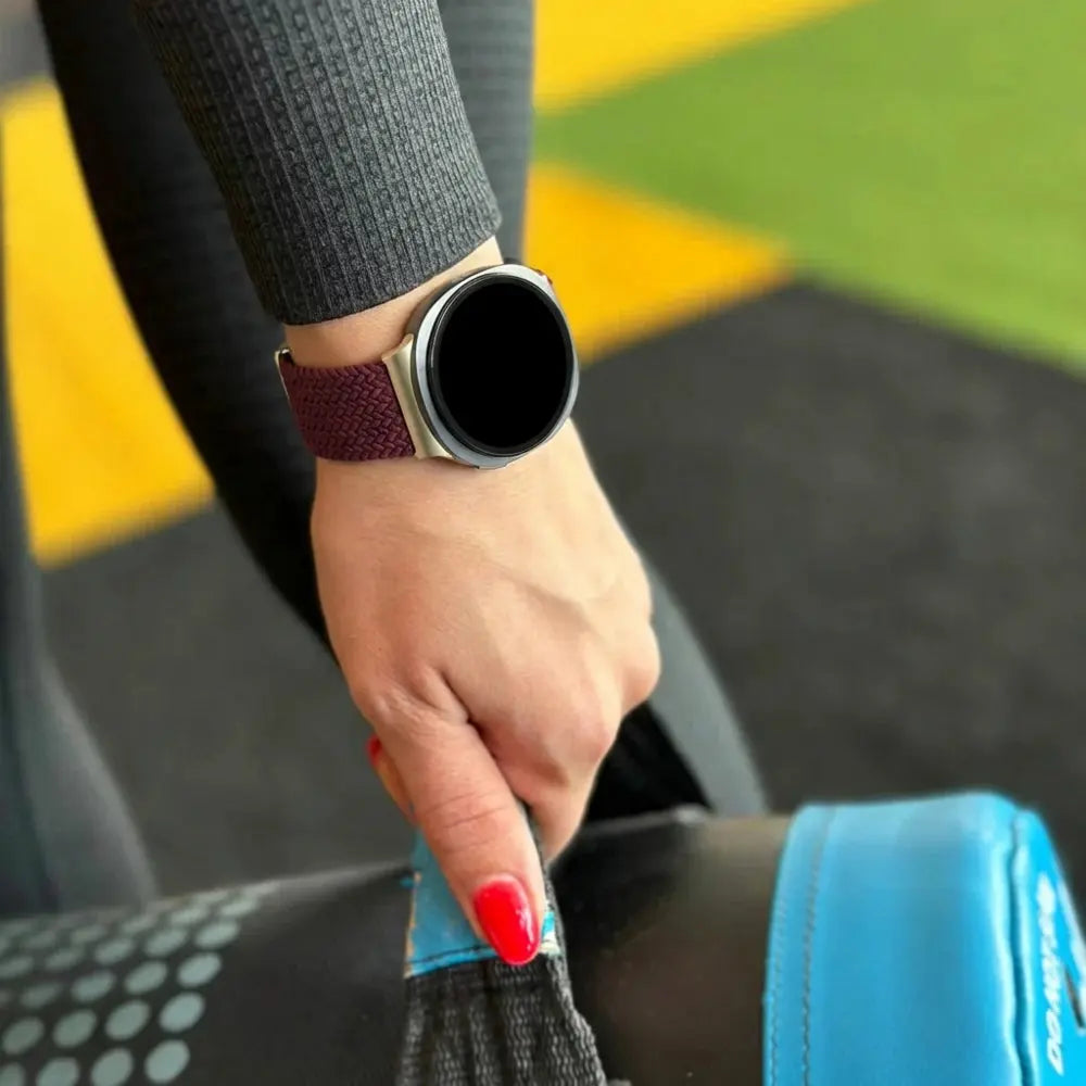 Bandz Samsung Galaxy Watch 8 - 40mm magnetisch geweven bandje (wijnrood)