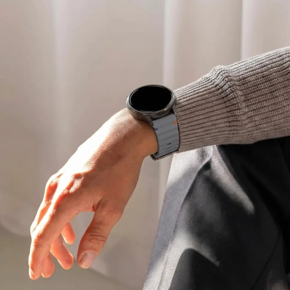 Bandz Garmin Forerunner 55 siliconen band 'Wave' (donkergrijs)