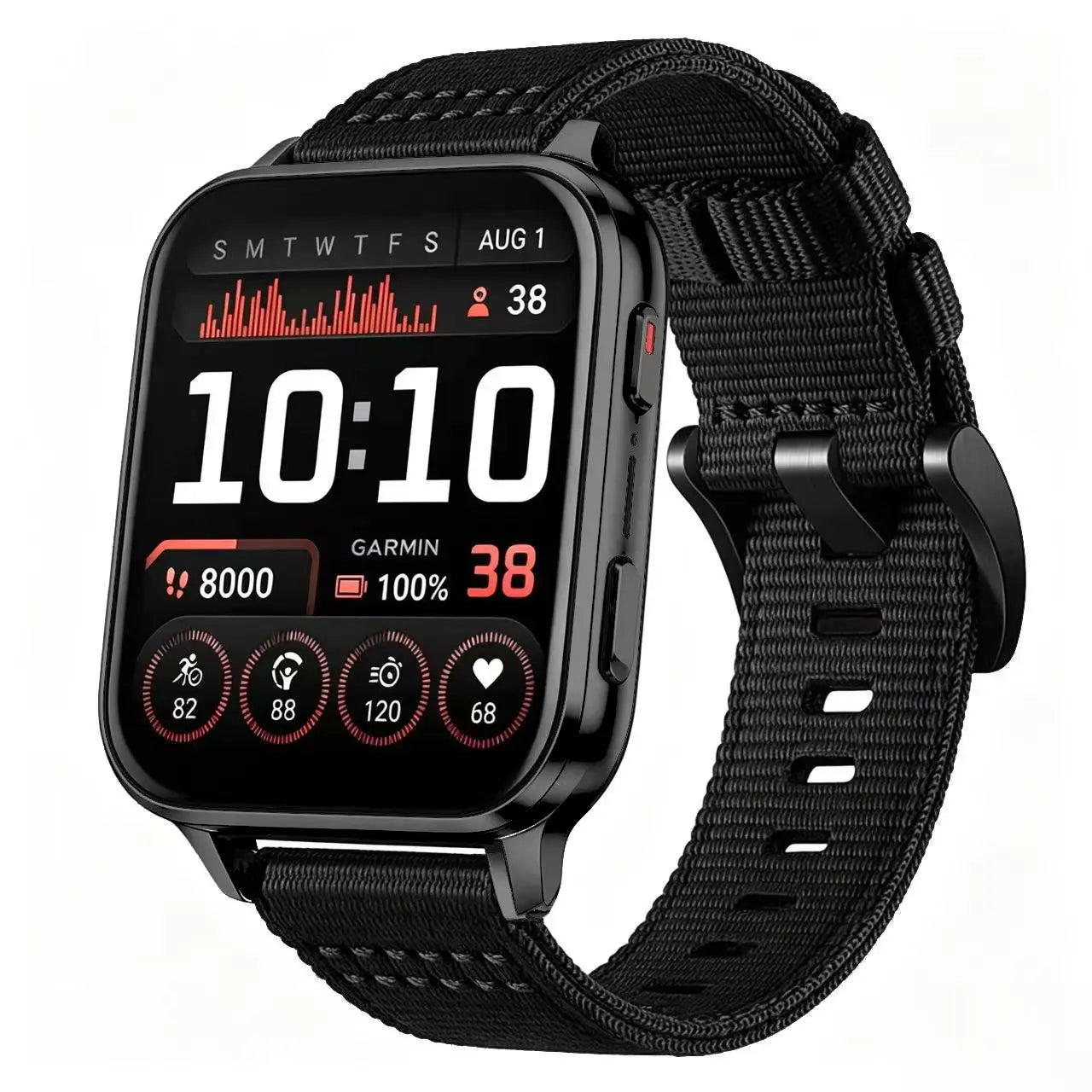 Garmin Venu X1 nylon gesp band (zwart)