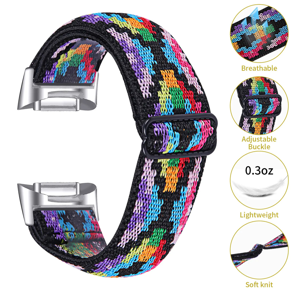 Fitbit Charge 5 Elastic Strap (Colourful)