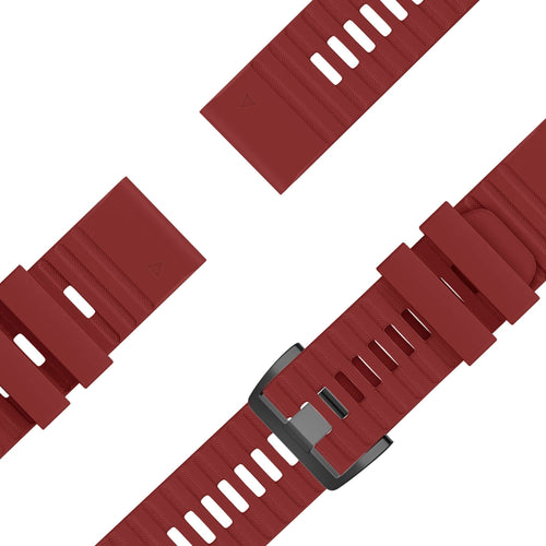 Bandz Garmin Instinct 2 Buckled Silicone Strap (Red)