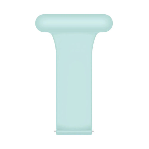Silicone Nurse Fob, light green, laid flat, separate parts, direct top view