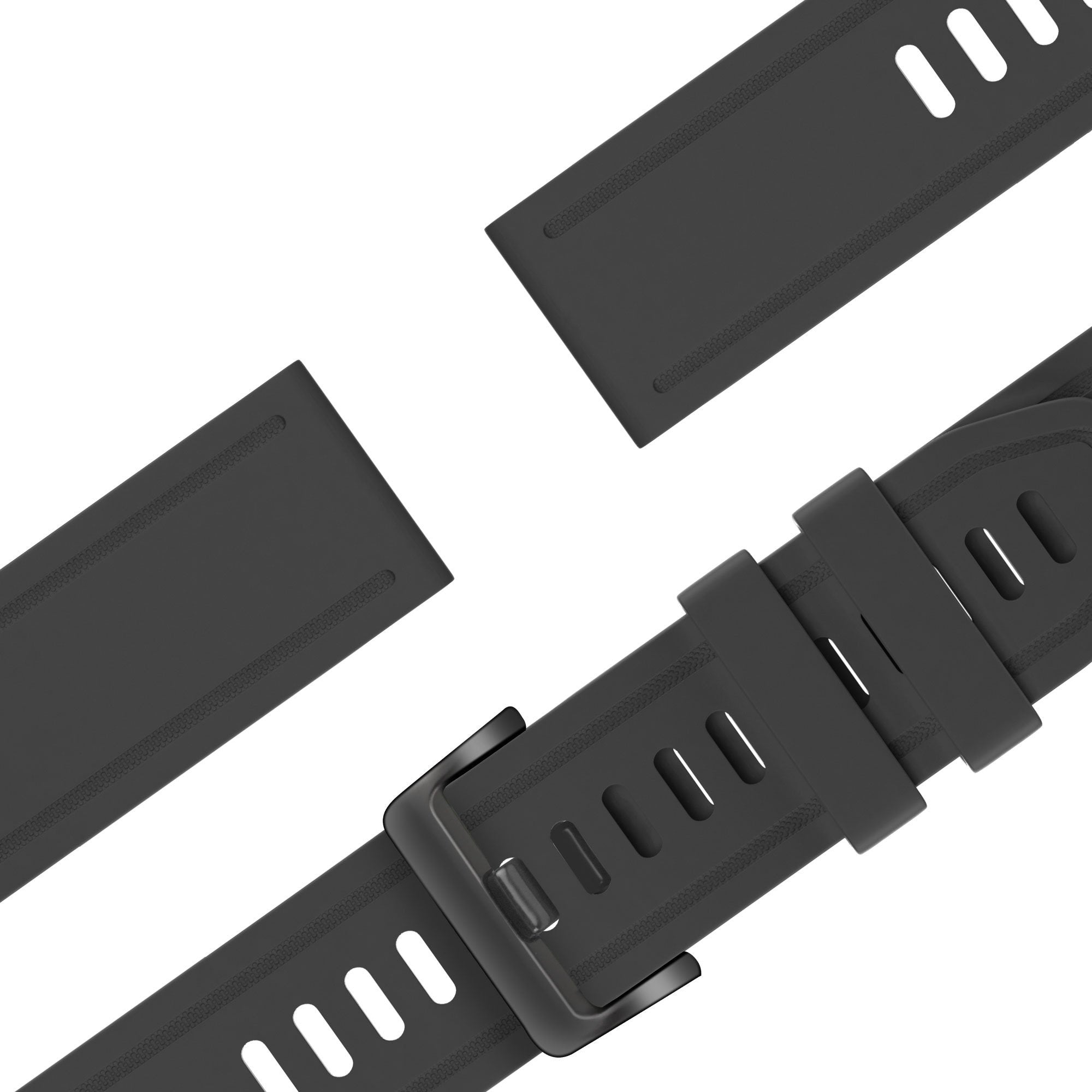Bandz Garmin Descent Mk3(i) - 43mm siliconen band met gesp (zwart)