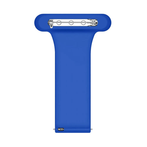 Silicone Nurse Fob, dark blue, laid flat, separate parts, direct top view