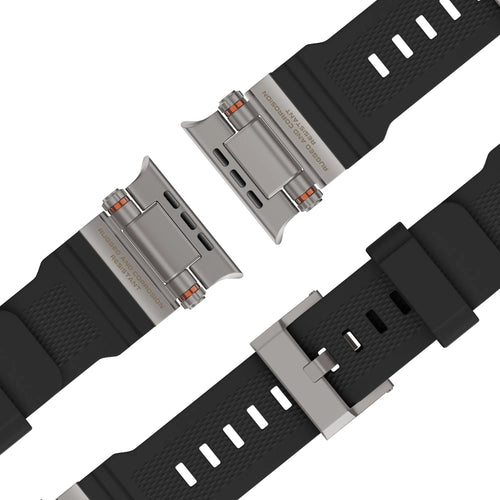 Bandz Apple Watch Silicone Strap 'Explorer' (Black with Titanium)