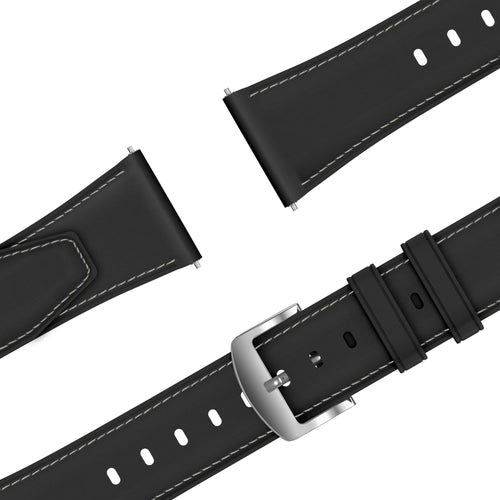 Bandz Amazfit Bip Max Leather Strap 'Easy Fit' (Black)