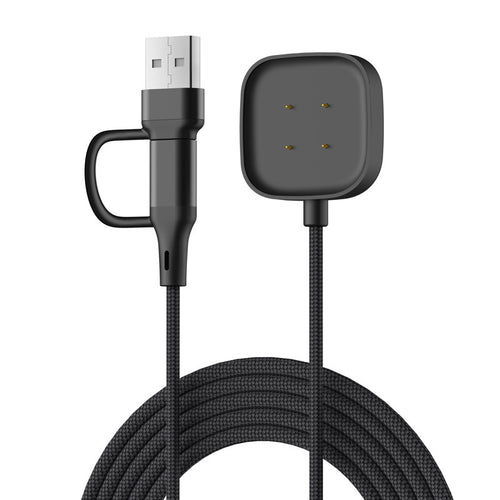 Strap-it USB-A & C 2in1 Braided Fitbit Versa 4 Charger