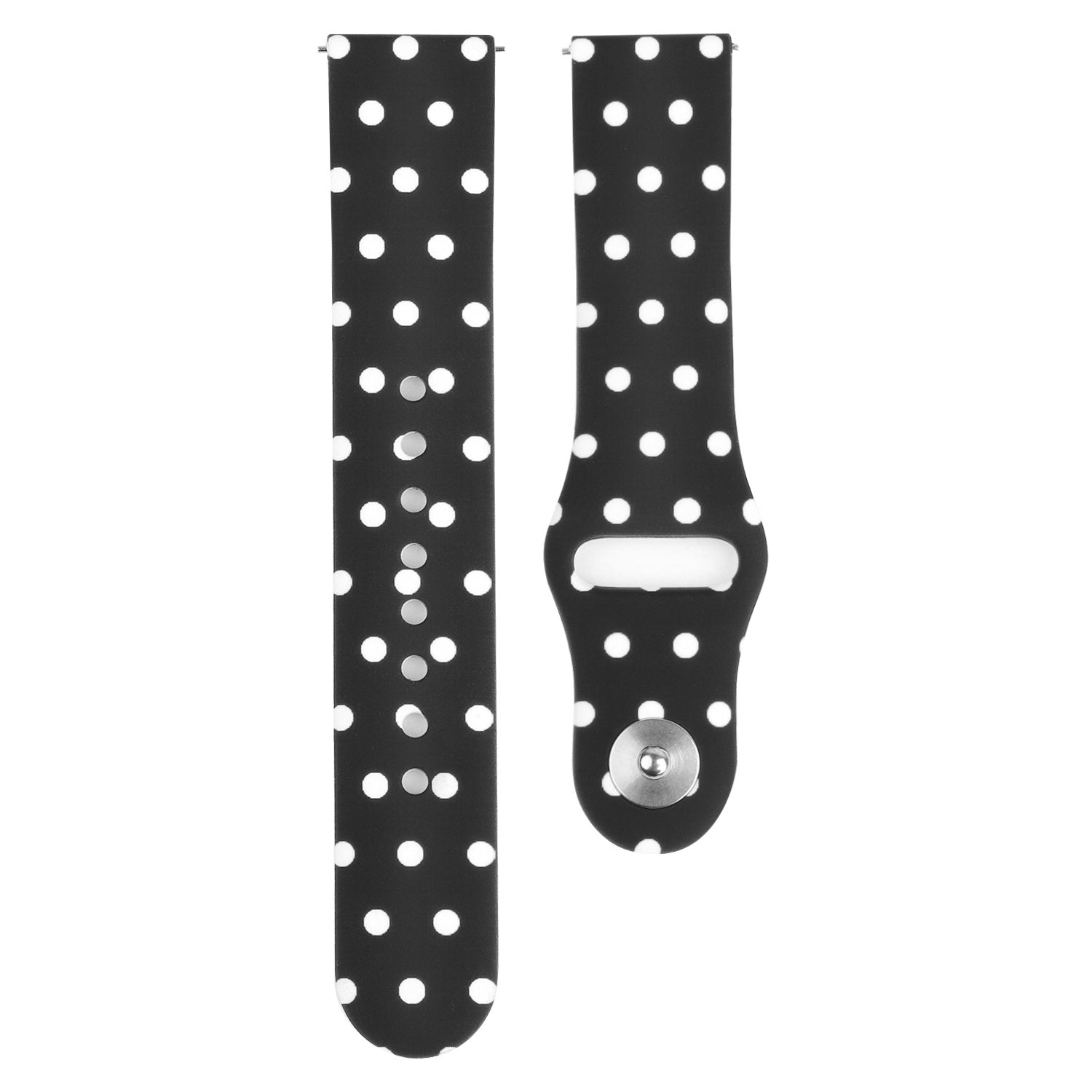 Print Silicone Strap, laid flat, separate parts, direct top view