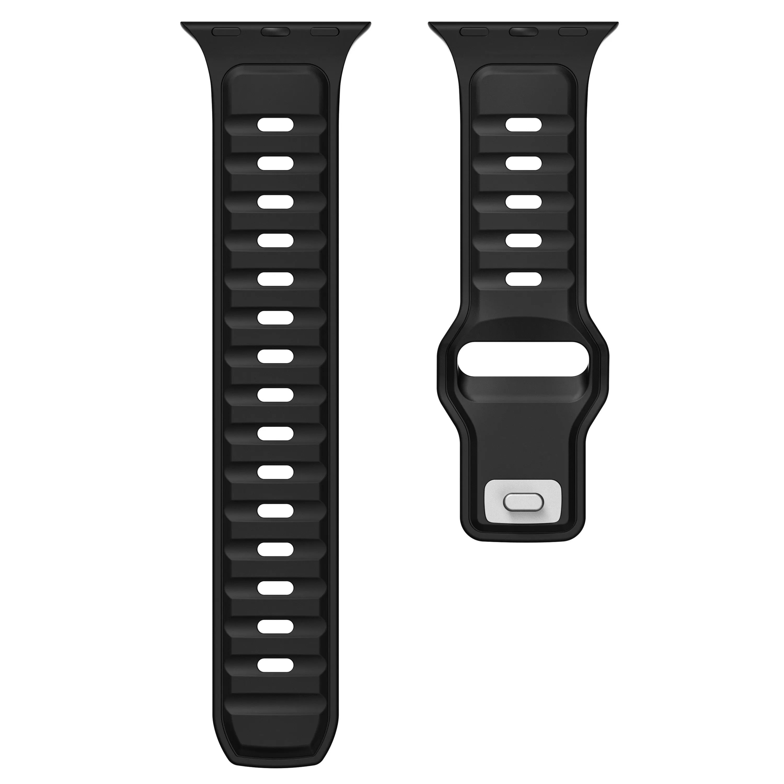 Apple Watch premium outdoor siliconen bandje (zwart/zwart)