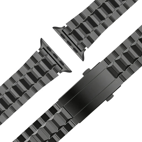 Bandz Apple Watch titanium band 'Deluxe' (zwart)