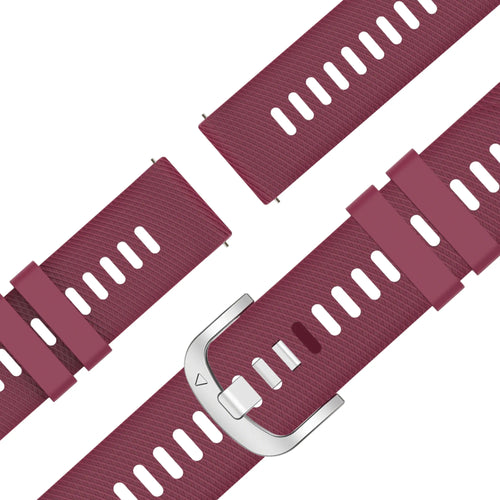 Bandz Garmin Venu 4 - 41mm siliconen band 'Deluxe' (wijnrood)