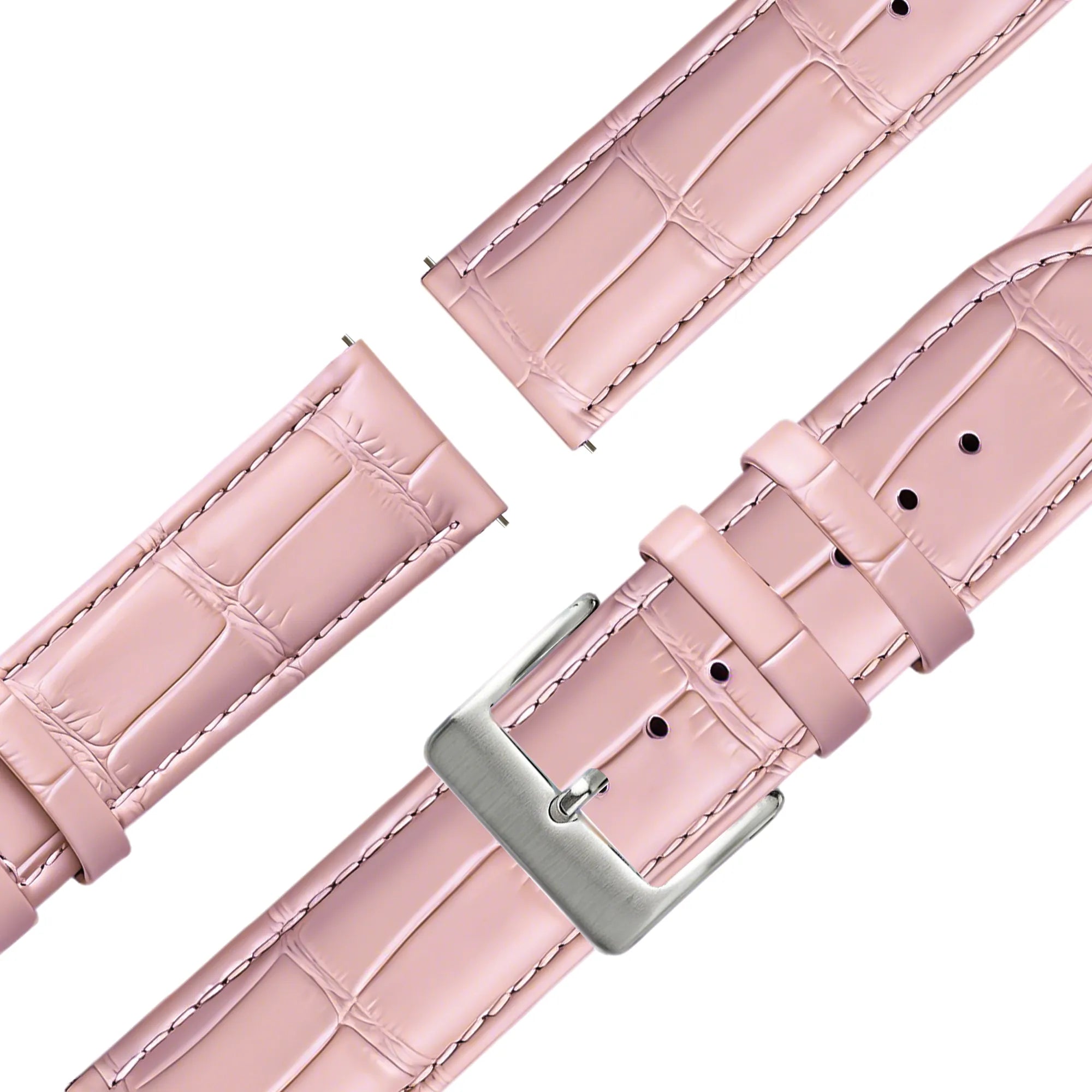 Bandz Garmin Vivoactive 5 Leren crocodile grain band (roze)