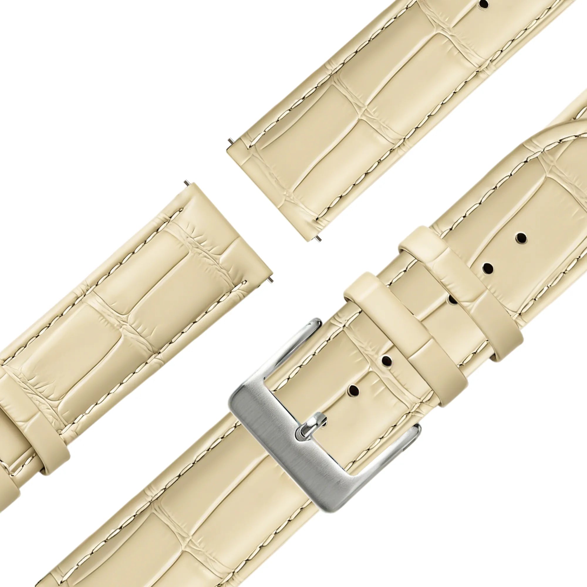 Bandz Garmin Venu SQ 2 Leren crocodile grain band (beige)