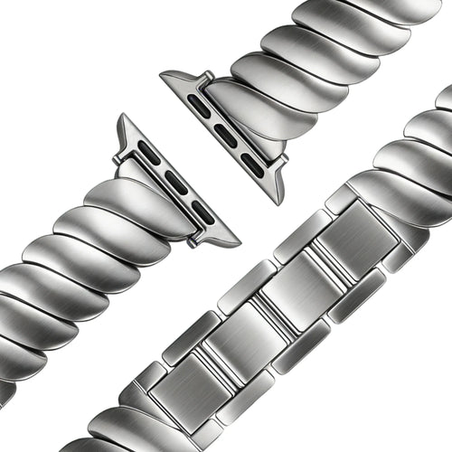 Bandz Apple Watch luxe metalen band 'Twisted' (zilver)
