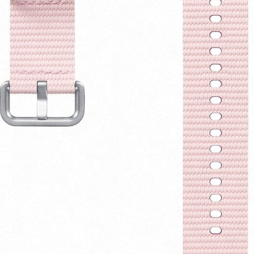 Nylon Athleisure Strap, pink, laid flat, separate parts, direct top view