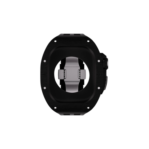 Reqior Apple Watch 45mm polymer case met rubberen band (carbon zwart)