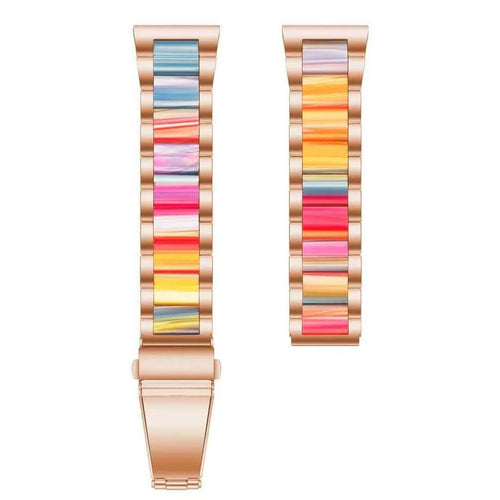 Amazfit Active stalen resin bandje (roségoud/kleurrijk)