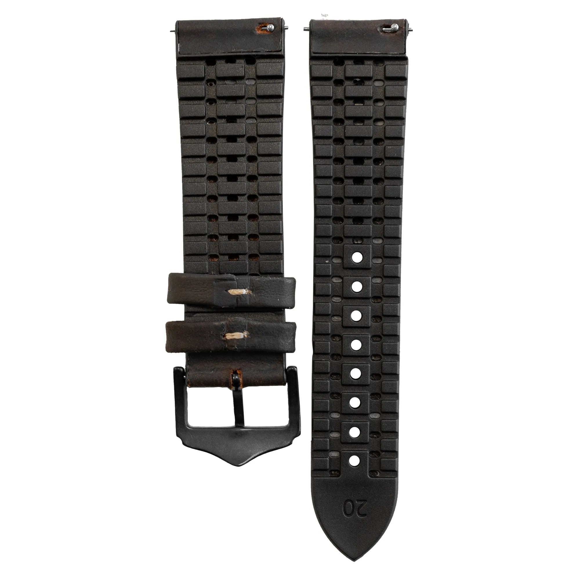 Coros Pace 2 Leather / Silicone Strap (Brown)