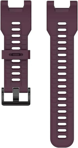 Silicone Strap, purple, laid flat, separate parts, direct top view