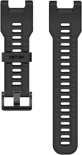 Silicone Strap, black, laid flat, separate parts, direct top view