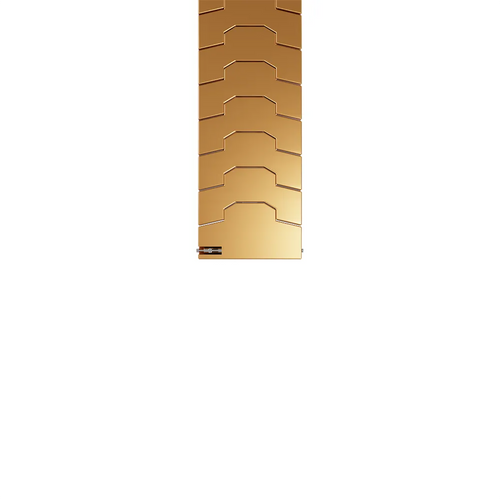 Steel Iron Strap, rose gold, laid flat, separate parts, direct top view