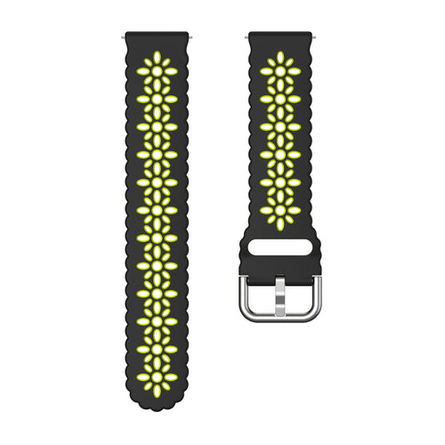 Withings ScanWatch Nova Patterned Silicone Strap (Black/Green)