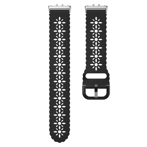 Samsung Galaxy Fit 3 siliconen bandje met patroon (zwart)