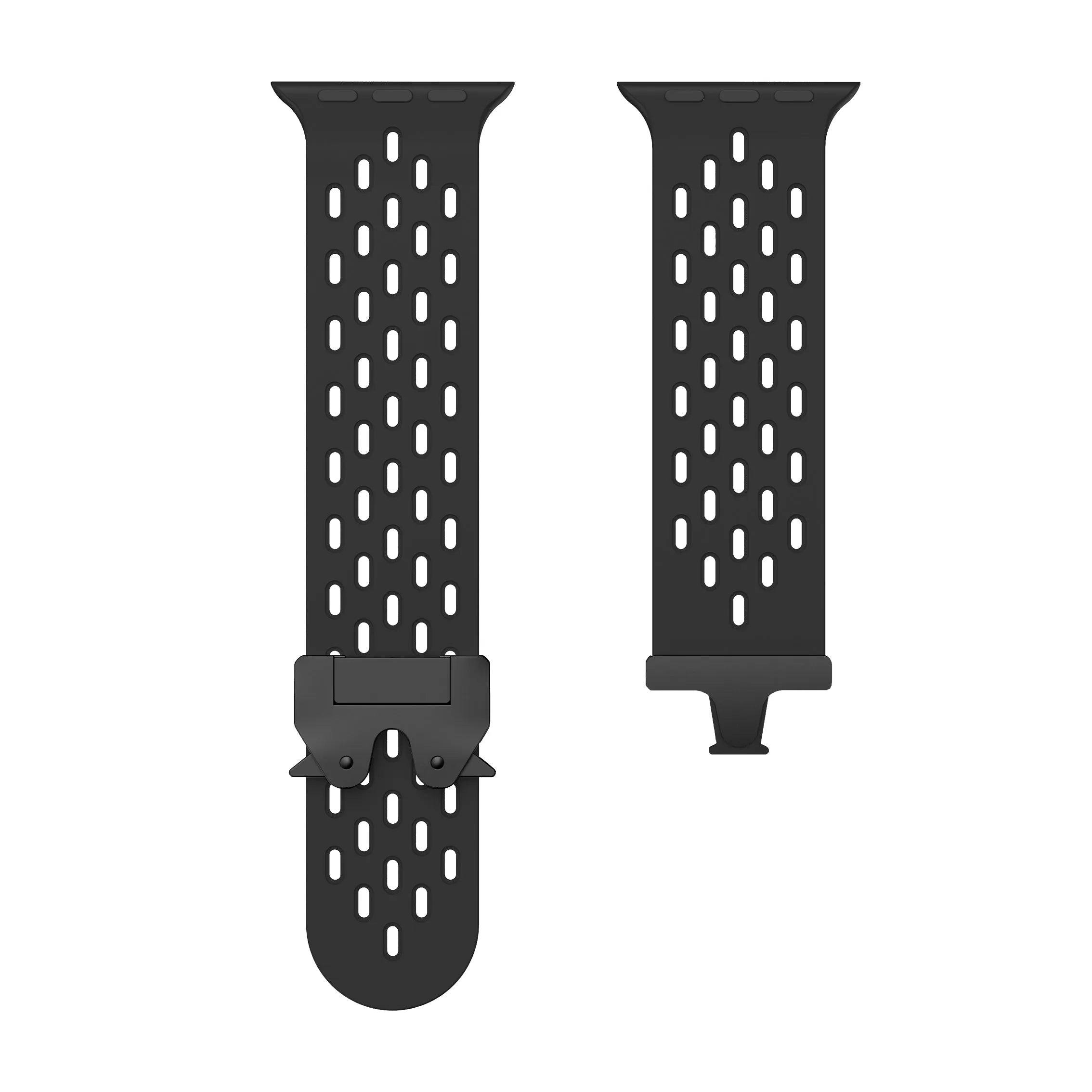 Apple Watch siliconen air bandje met P-Buckle (zwart)