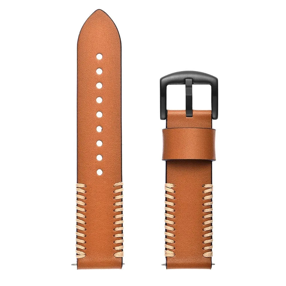 Coros Pace 4 Stitched leren band (bruin)