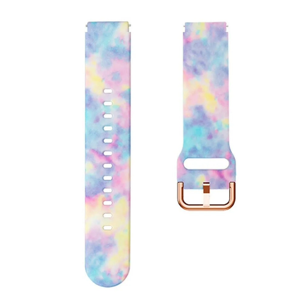 Print Silicone Strap, laid flat, separate parts, direct top view