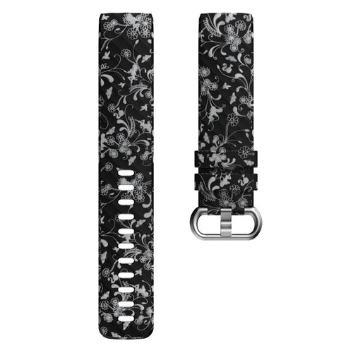 Silicone Patterned Strap, laid flat, separate parts, direct top view