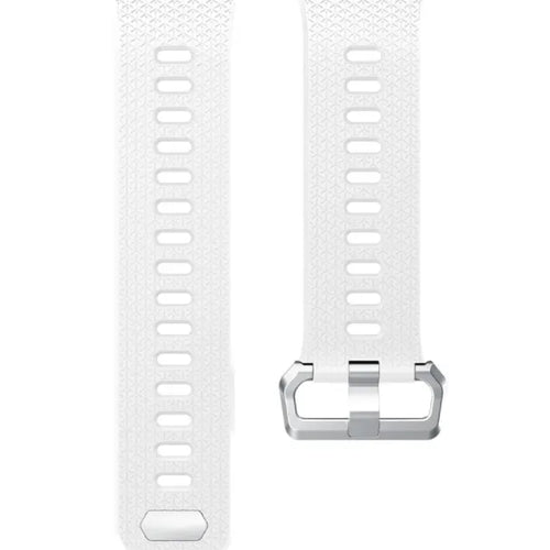 Silicone Strap, white, laid flat, separate parts, direct top view