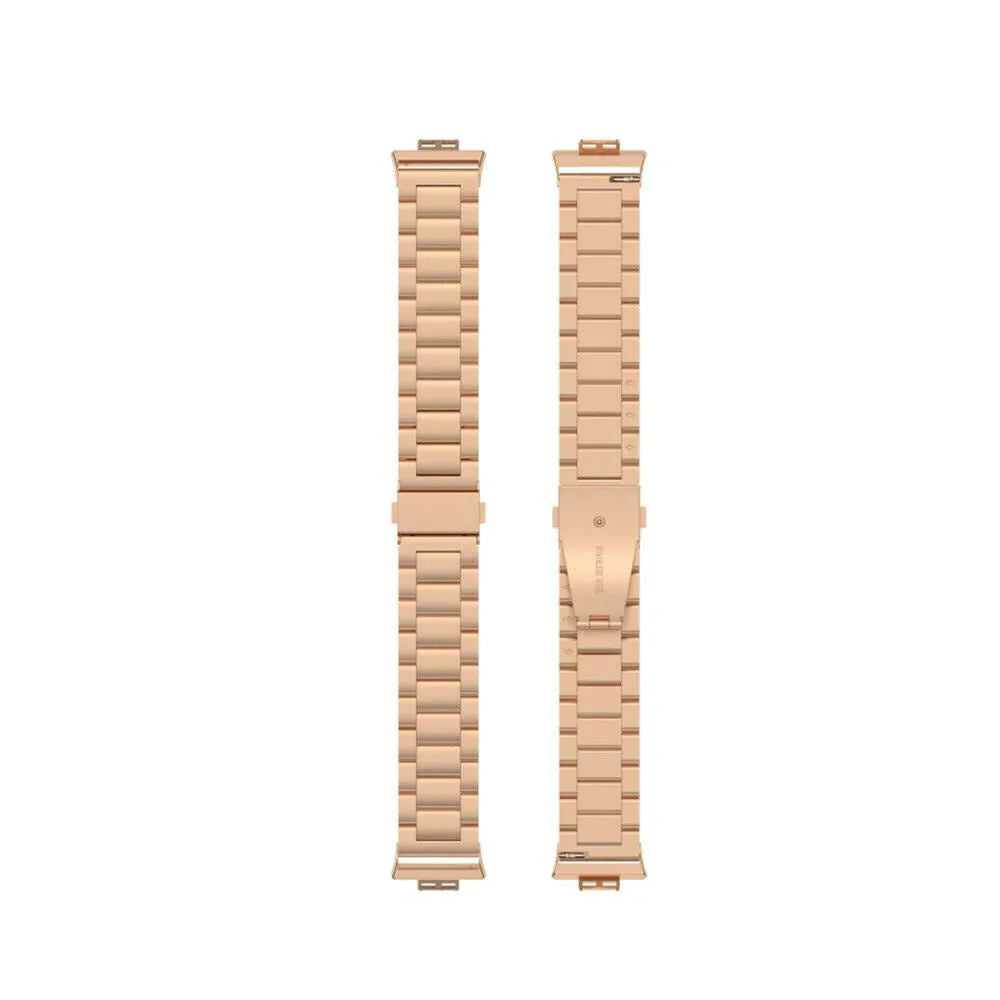 Steel Strap, rose gold, laid flat, separate parts, direct top view