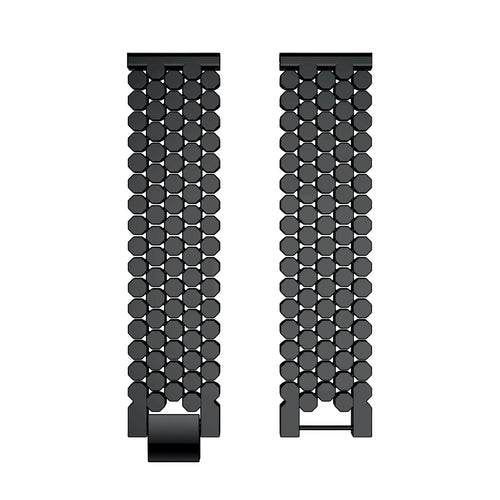 Steel Strap Hexagons, black, laid flat, separate parts, direct top view
