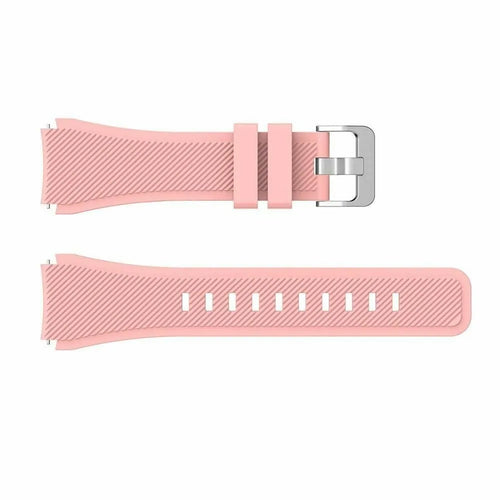 Twill Silicone Strap, pink, laid flat, separate parts, direct top view