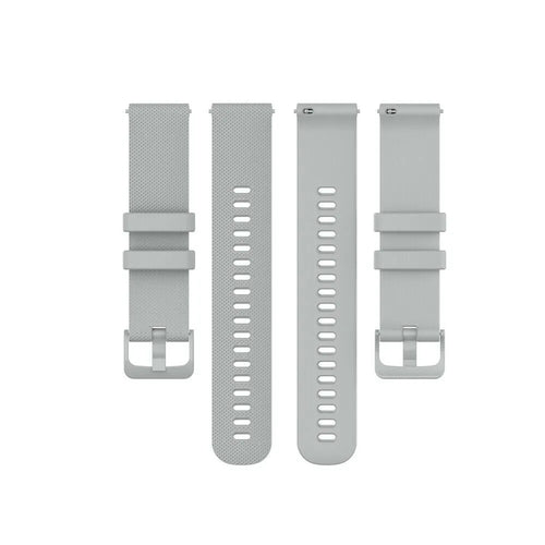 Premium Silicone Strap, grey, laid flat, separate parts, direct top view
