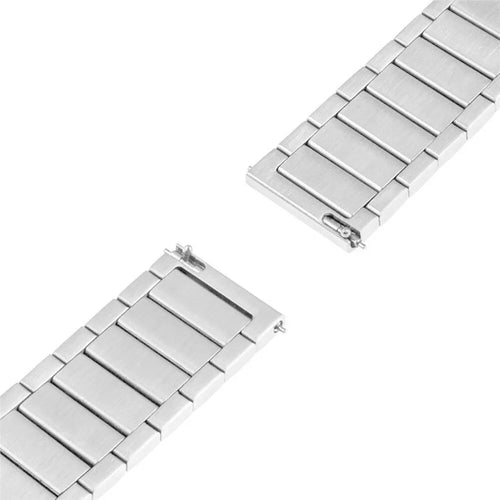Metal Strap, silver, laid flat, separate parts, direct top view