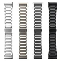 Magnetic Titanium Strap, silver, laid flat, separate parts, direct top view