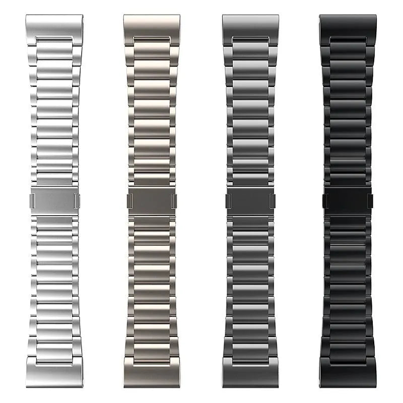 Magnetic Titanium Strap, graphite, laid flat, separate parts, direct top view