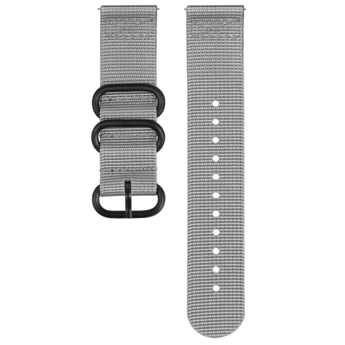 Nylon Buckle Strap, grey, laid flat, separate parts, direct top view