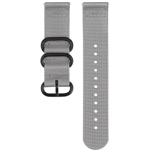 Nylon Buckle Strap, grey, laid flat, separate parts, direct top view