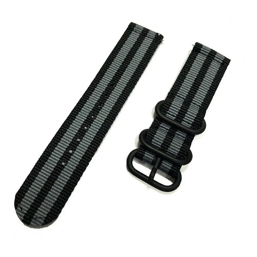 Fossil Gen 4 Explorist (HR) nylon gesp band (zwart/grijs)