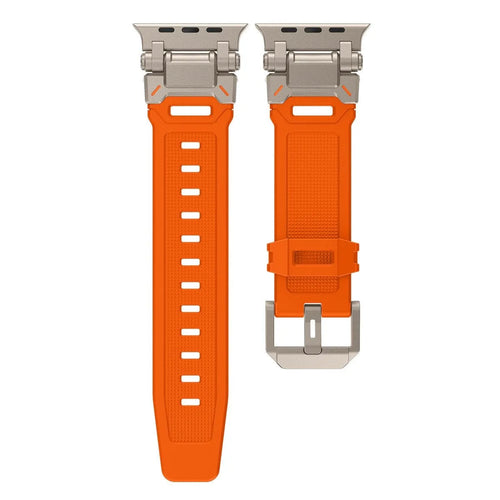 Silicone Strap 'Explorer', laid flat, separate parts, direct top view