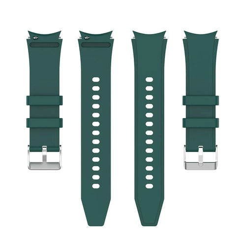 Silicone Strap 'Perfect Fit', dark green, laid flat, separate parts, direct top view