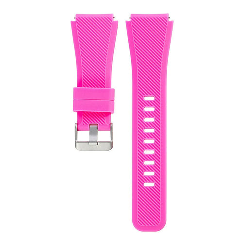 Twill Silicone Strap, bright pink, laid flat, separate parts, direct top view