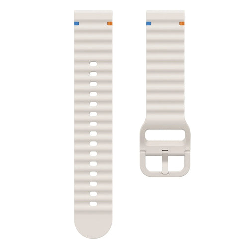 Wave Silicone Strap, starlight, laid flat, separate parts, direct top view