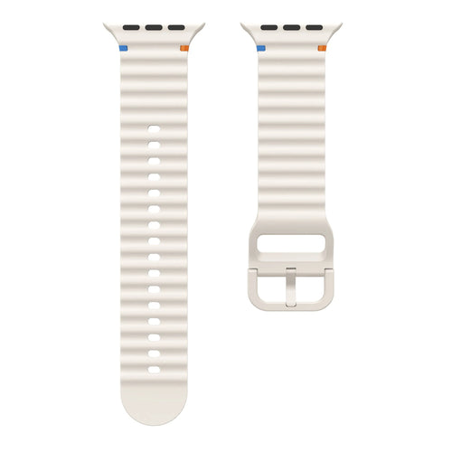 Apple Watch Wave siliconen bandje (sterrenlicht)