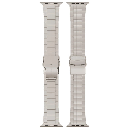 Titanium Strap 'Duo', grey, laid flat, separate parts, direct top view